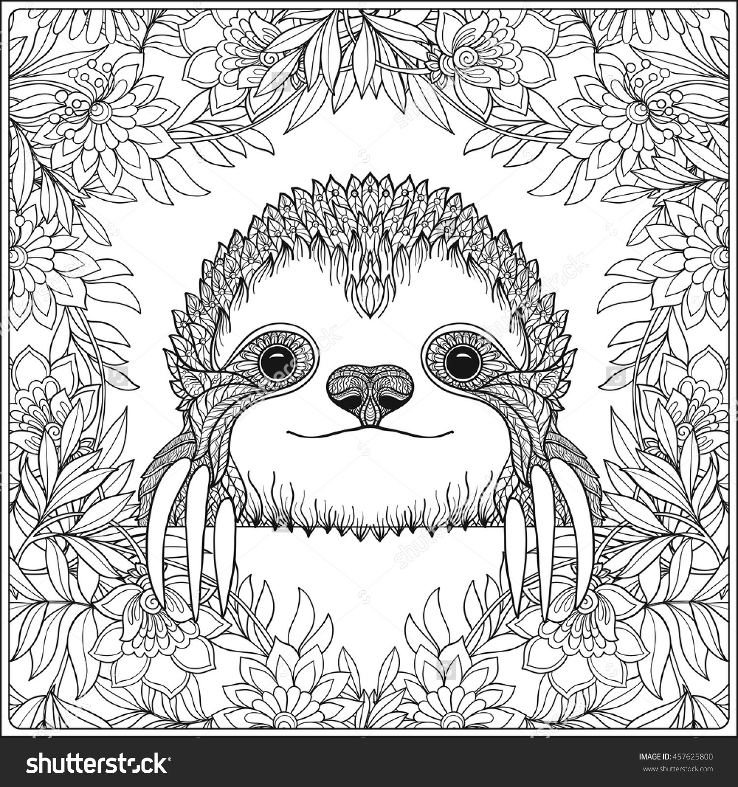1500x1600 Big Cute Sloth Coloring Pages Animal Free Draw To Color