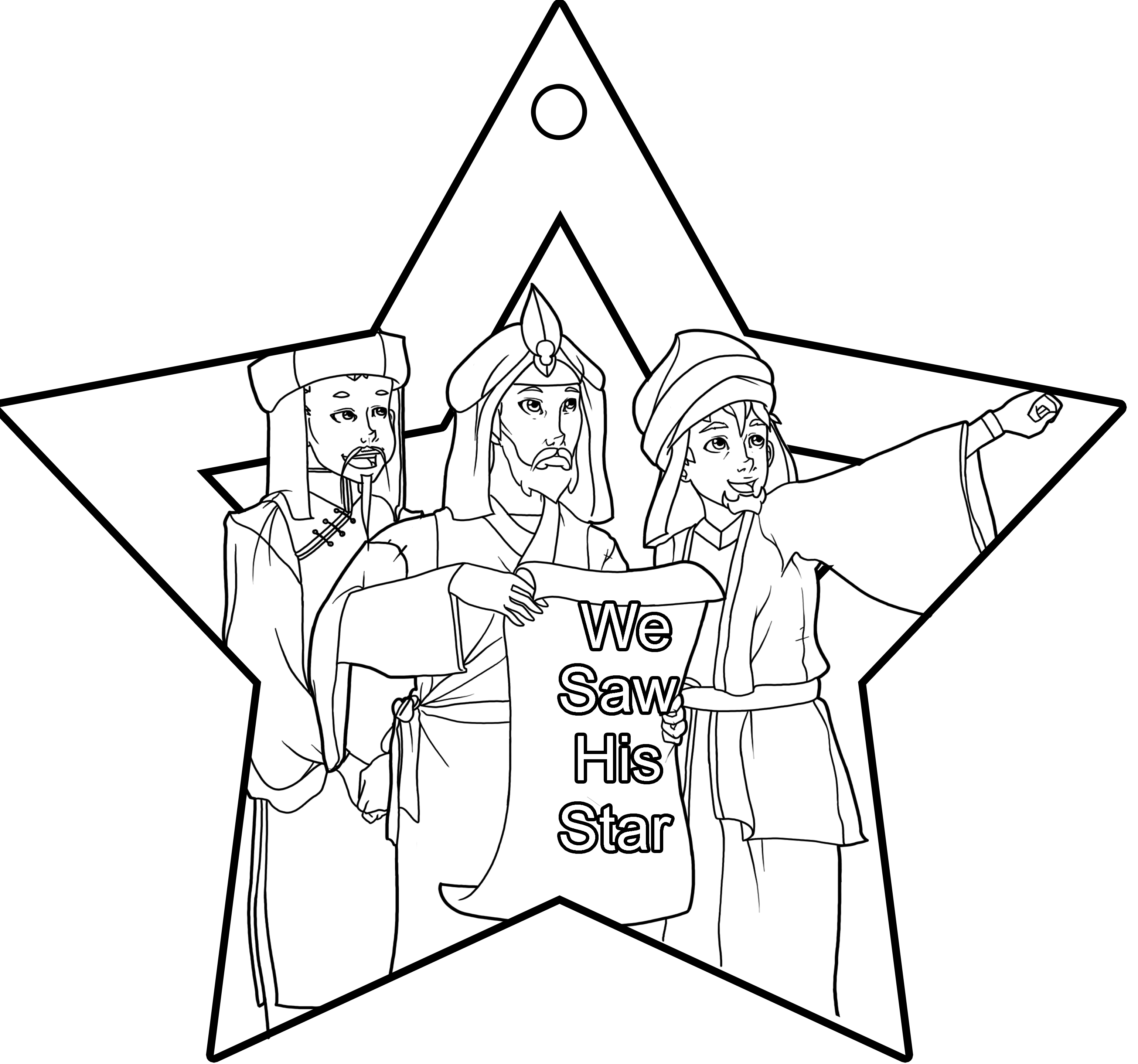 3080x2880 Simple Free Coloring Pages Of The Three Wise Men Figure Nativity