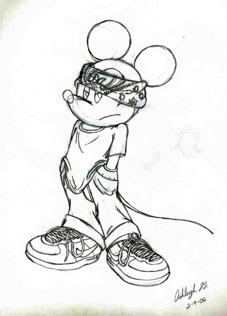 755x1049 Gangster Mickey Mouse Coloring Pages
