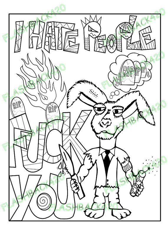570x806 Printable Coloring Page For Adults Gift For Stoner Fight