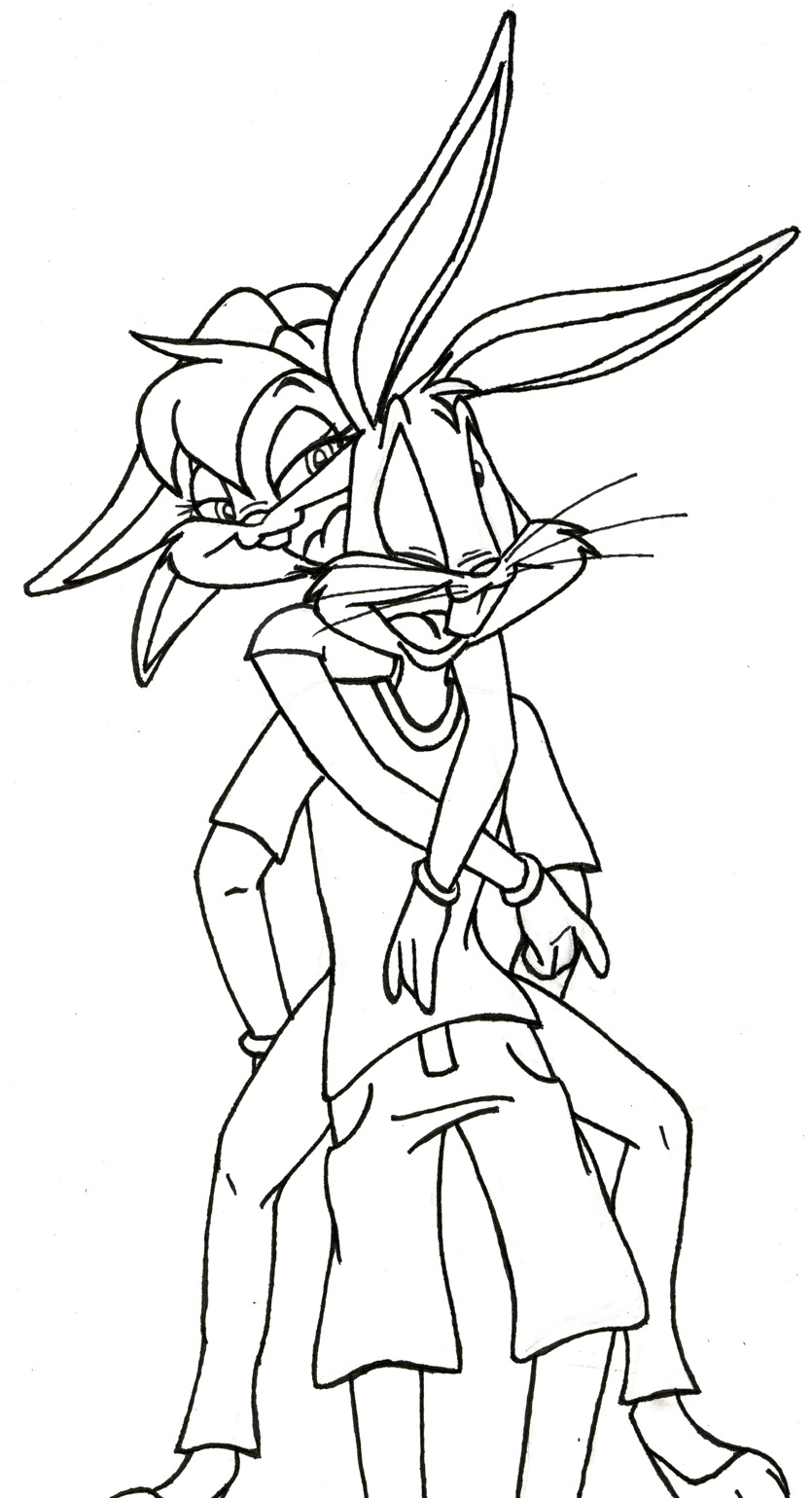 835x1540 Thug Bugs Bunny Drawing