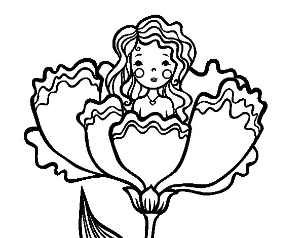 600x470 Princess Thumbelina Coloring Page