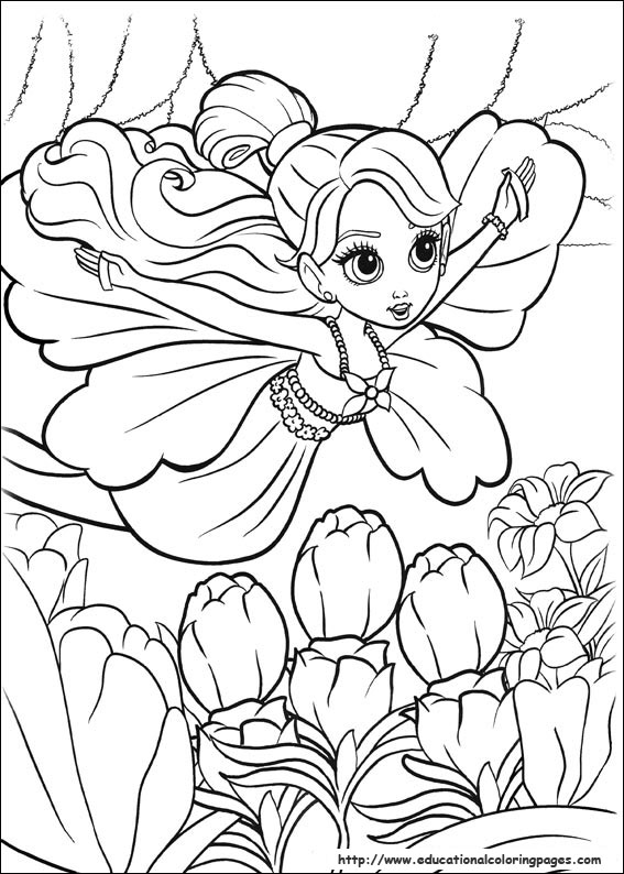 567x794 Barbie Thumbelina Coloring Pages