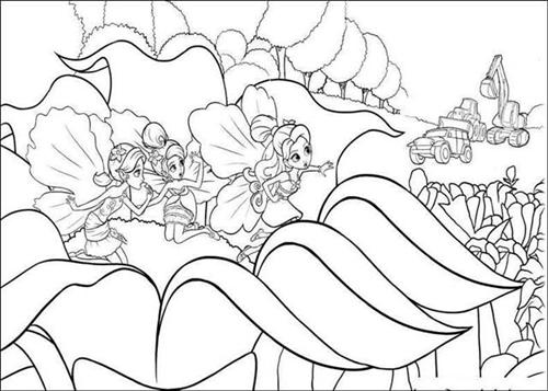 500x357 Barbie Thumbelina Coloring Pages Fantasy Coloring Pages