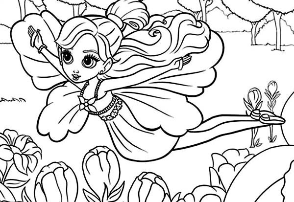 600x413 Barbie Thumbelina Flying Over Twillerbee Coloring Pages Best