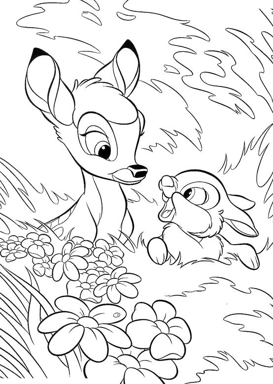 554x777 Bambi With Thumper Coloring Pages Coloring Pages