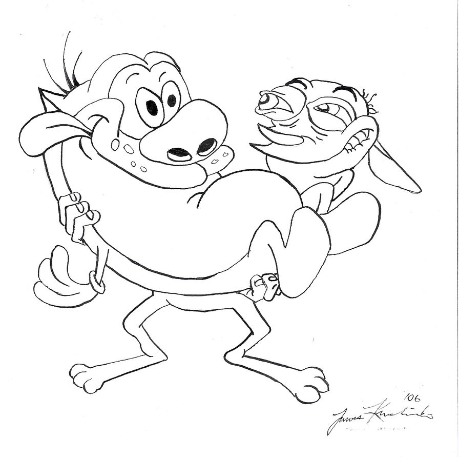 896x891 Ren And Stimpy Coloring Pages Printable 12 K Original By Lolzards