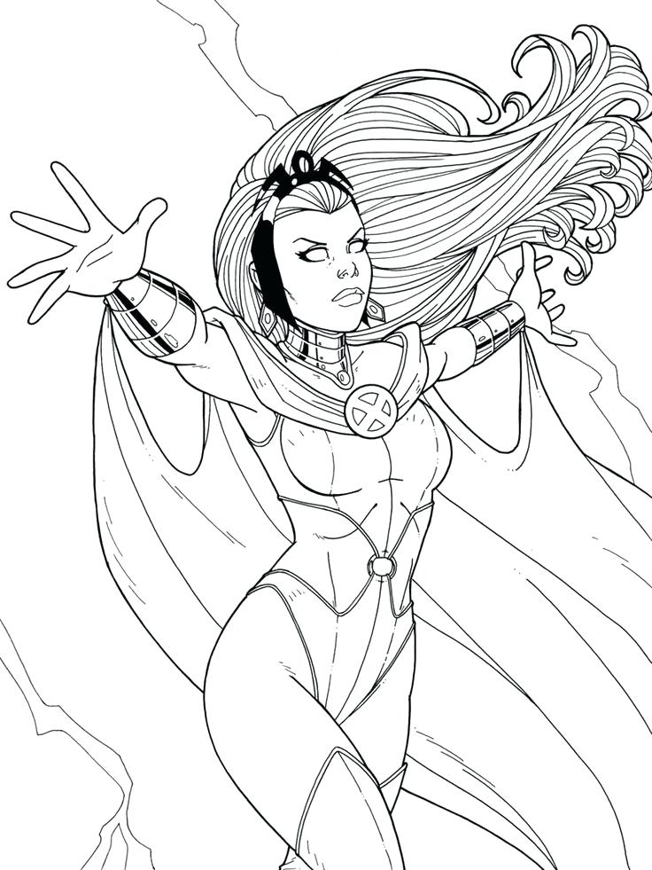 736x981 Storm Superhero Coloring Pages Download And Print For Free Free