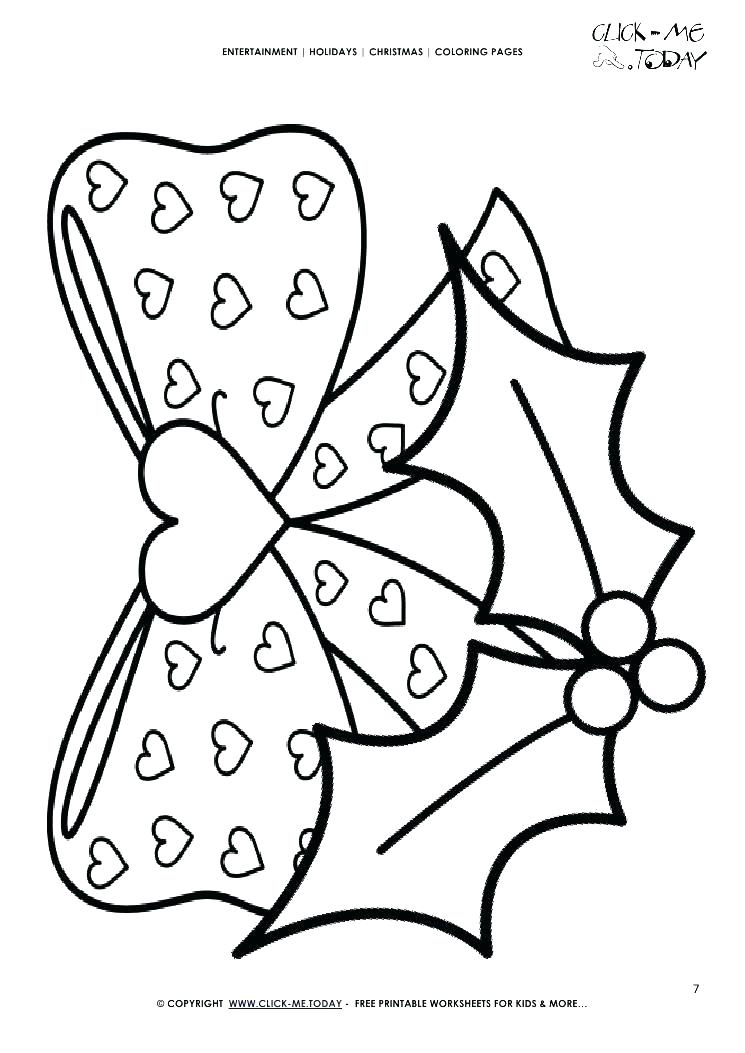 745x1053 Coloring Bow Coloring Page Pages Holly Hair Rainbow Free