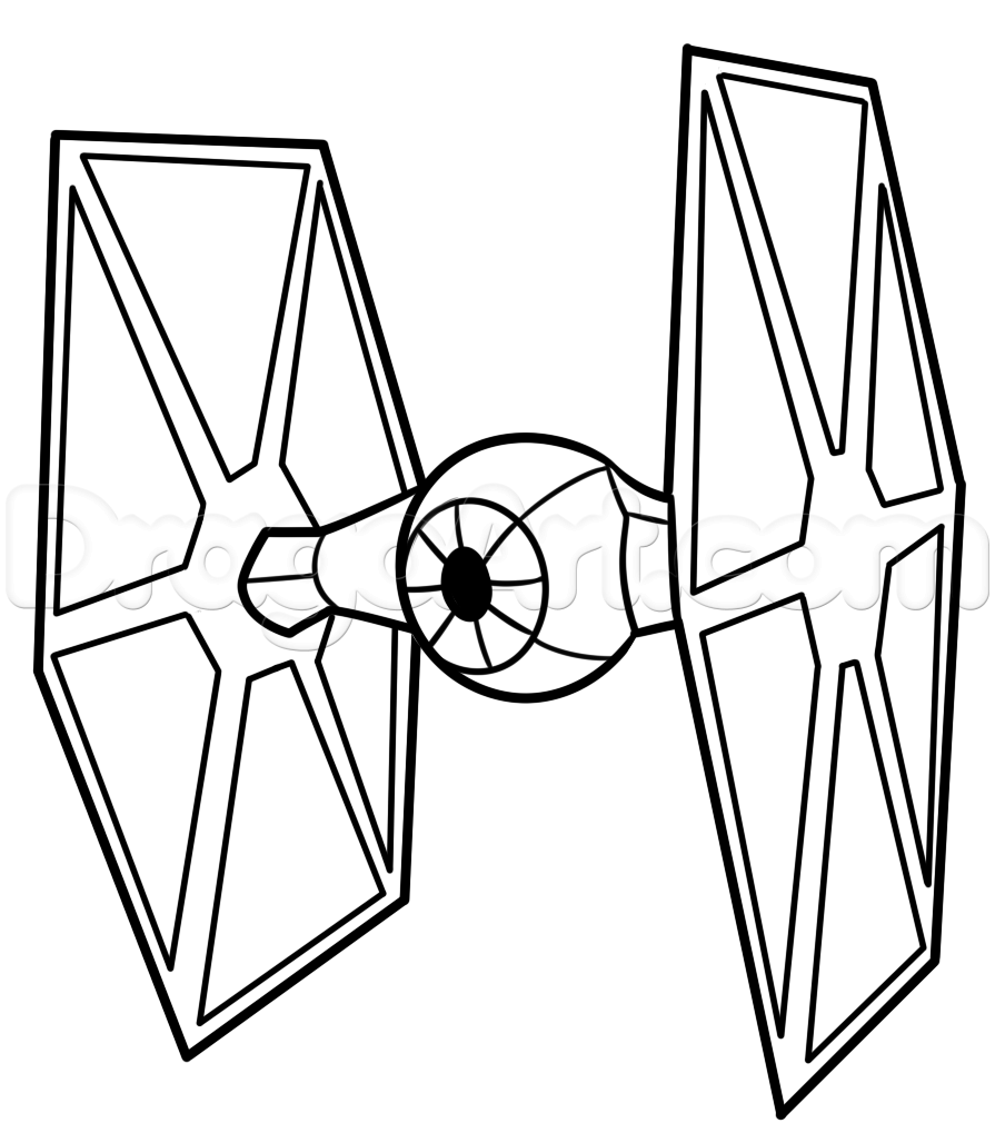 895x1019 How To Draw A Tie Fighter Easy Step 7 Art Space