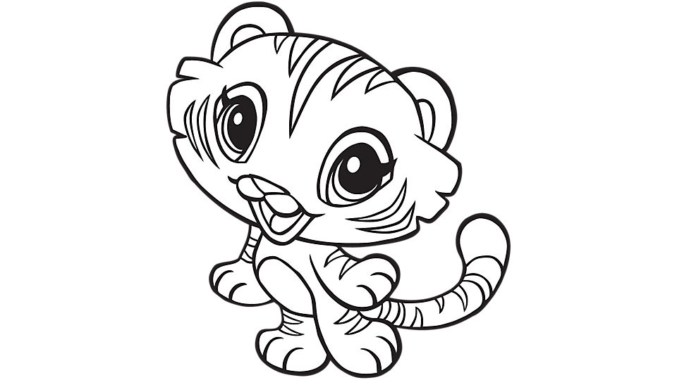 960x540 Baby Tiger Coloring Pages Preschool In Snazzy Paint Printable