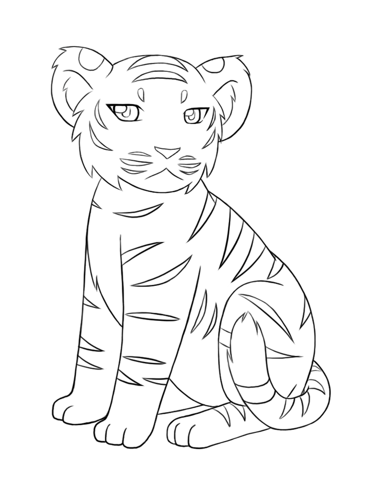 1275x1650 Competitive Coloring Pages Of Tigers Tiger Cub