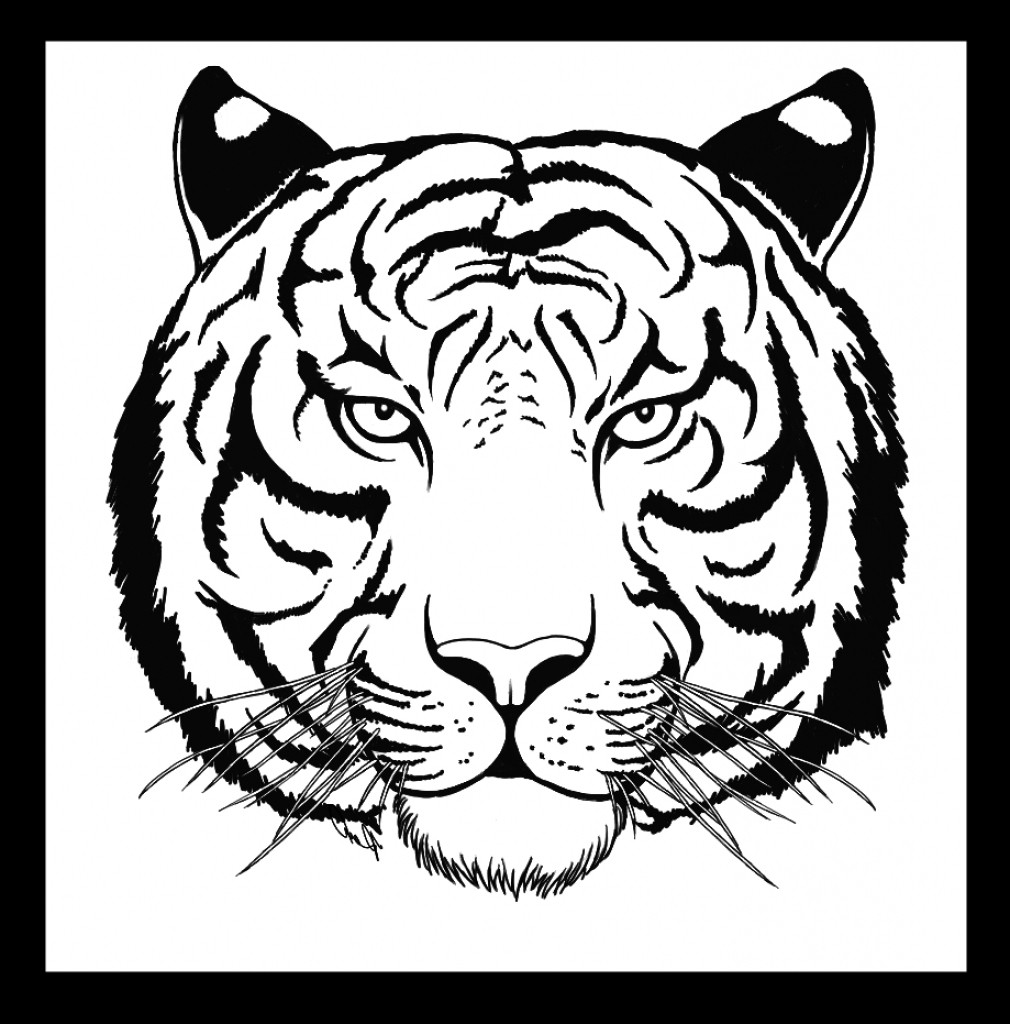 1010x1024 Tigers Coloring Pages Free Bright Tiger Face Acpra