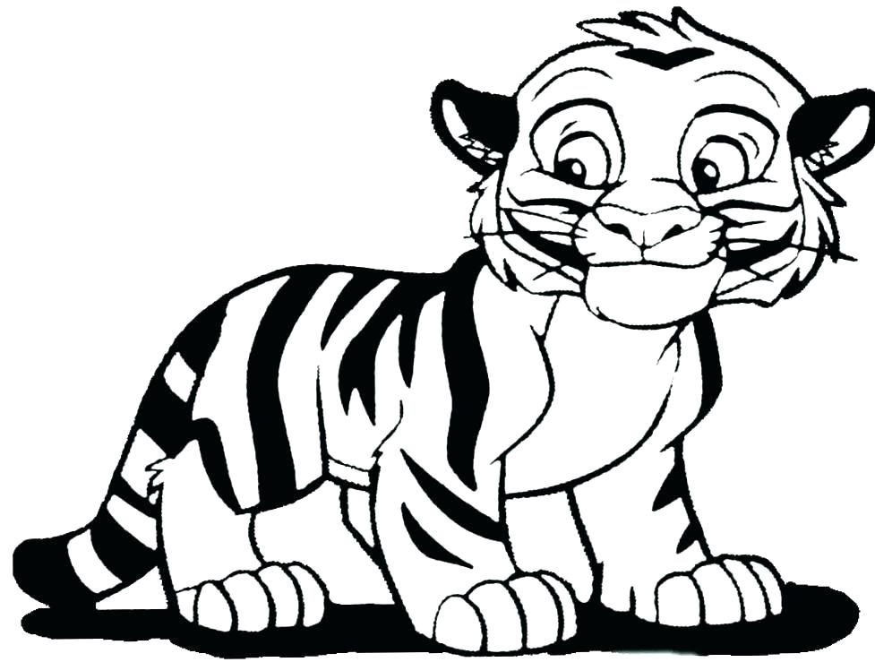 977x739 Coloring Animal Heads Tiger Head Coloring Page With Pixel Coloring