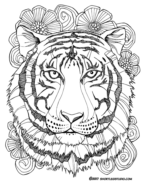 600x767 Flora And Fauna Coloring Sheets Short Leg Studio