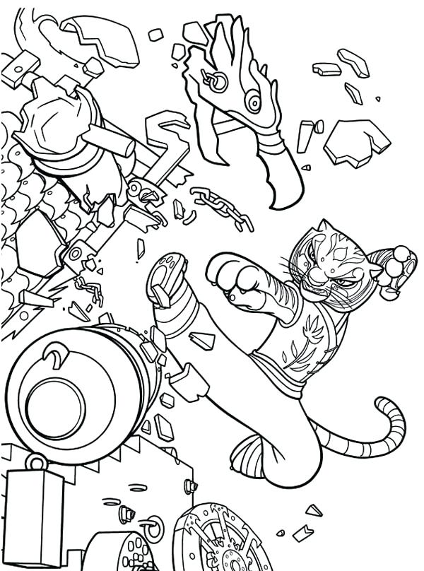 600x808 Kung Fu Panda Coloring Pages Panda Tigress Kick Destroying Canon