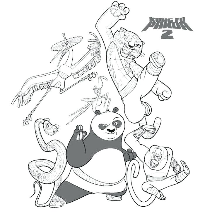 700x728 Kung Fu Panda Coloring Pages Tigress Kick Destroying Canon