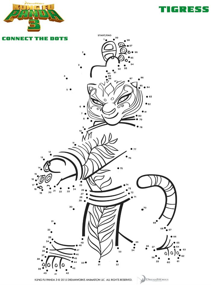 700x946 Kung Fu Panda Tigress Connect The Dots Coloring Page Mama Likes This