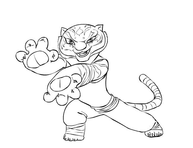 650x500 Kung Panda Tigress Coloring Pages Coloring 4 Kids Dreamworks