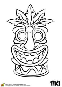 235x333 Hawaiian Tiki Masks Coloring Pages Tiki Masks