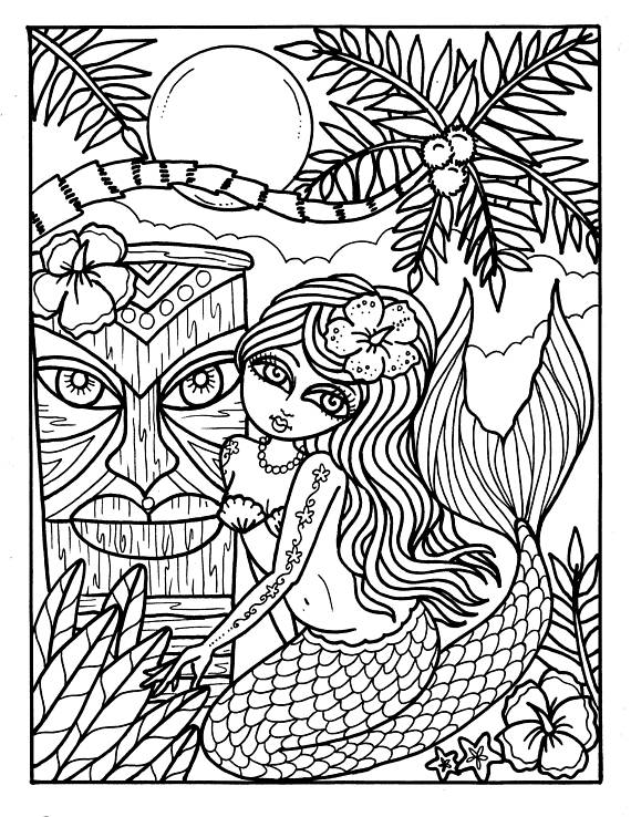 570x738 5 Pages Gigital Coloring Instant Download 5 Pictures Tiki Bar