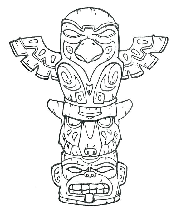 564x689 Tiki Coloring Pages Coloring Pages Coloring Pages Totem Pole