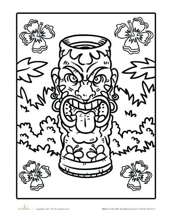 350x445 Tiki Mask Coloring Pages Mask Coloring Pictures Best Party Images