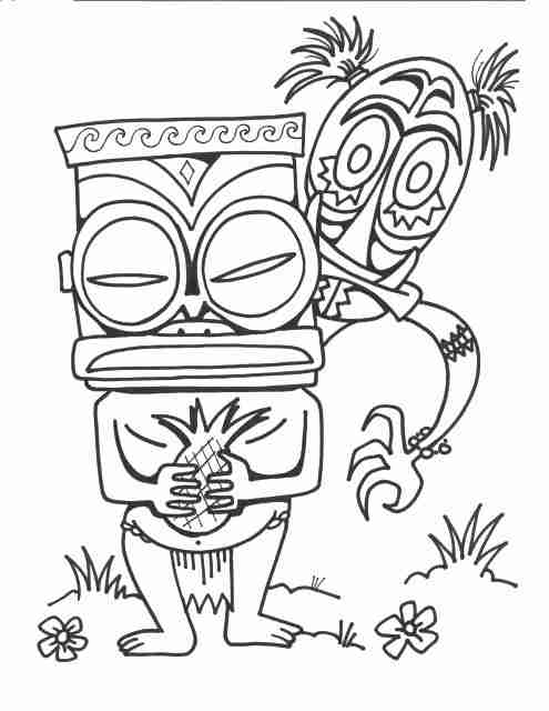 495x640 Free Printable Tiki Coloring Pages Pix For Mask Clip Art Library