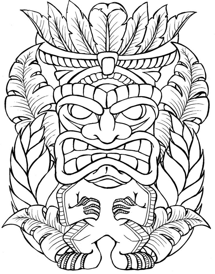 Tiki Hut Coloring Page