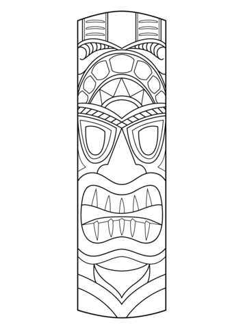 358x480 Tiki Mask Coloring Page From Masks Category. Select From 22454