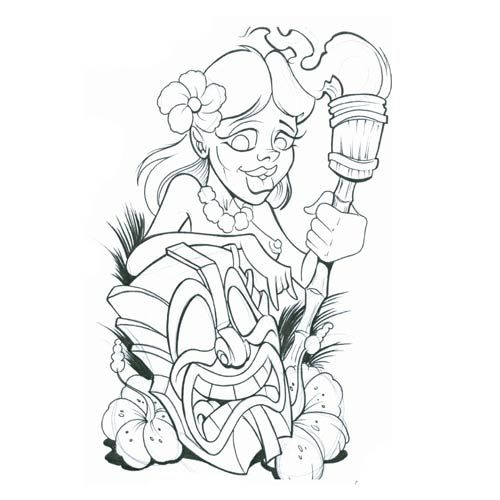 500x500 Tiki Coloring Pages
