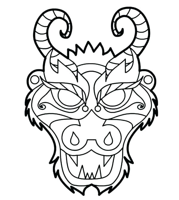 600x671 Mask Coloring Pages Mask Coloring Pages Mask Coloring Page Dragon