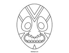 236x182 Printable Tiki Mask Coloring Page. Free Pdf Download