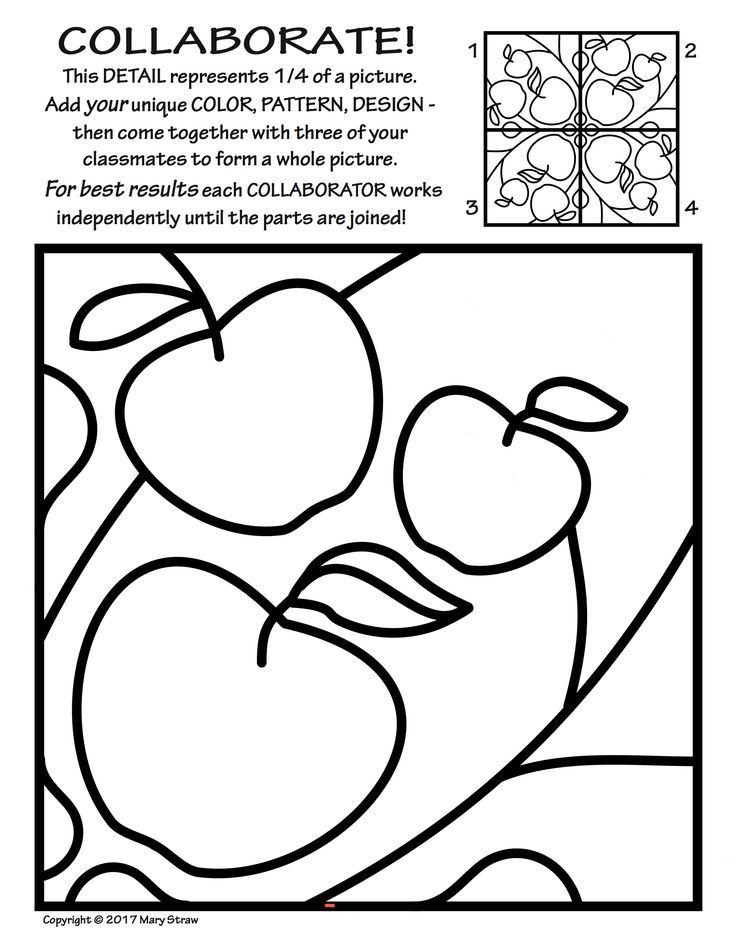 736x952 Radial Symmetry (2) Collaborative Activity Coloring Pages