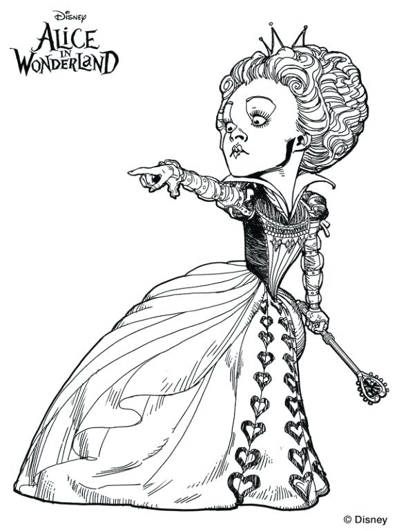 575x768 Free Tim Burton Coloring Pages Kids N Of In Wonderland Fuhrer
