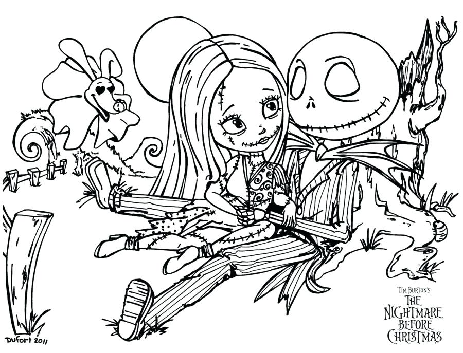 900x687 Tim Burton Coloring Pages Sally Jack Romantic Evening By On Jack