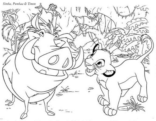 514x400 Pumbaa And Simba Coloring Page Animal Pages Of Kidscoloringpage