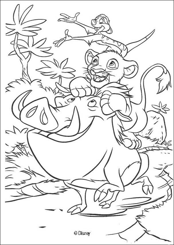 607x850 Simba, Timon And Pumbaa Play Coloring Pages