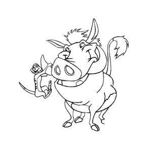 300x300 Timon And Pumbaa Running Very Fast Coloring Page Coloring Sun