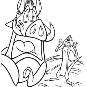 300x300 Timon And Pumbaa Stepped On Trap Coloring Page Timon And Pumbaa