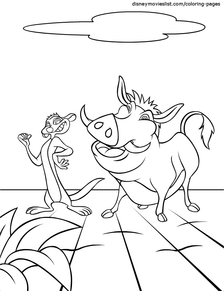 850x1103 Timon And Pumbaa Coloring Pages