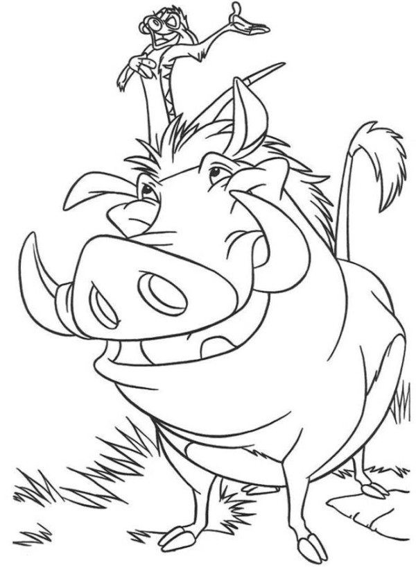600x818 Lion King Coloring Pages Timon Pumbaa Awesome Simba Timon