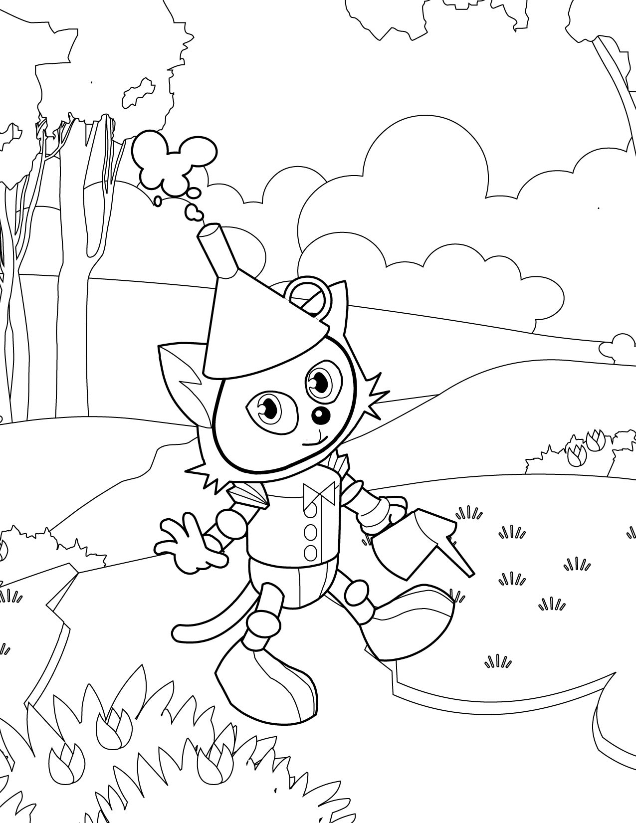 1275x1650 Tin Man Coloring Page