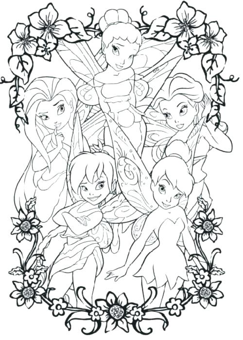 500x699 Coloring Pages Of Tinker Bell And Four Friends Coloring Coloring