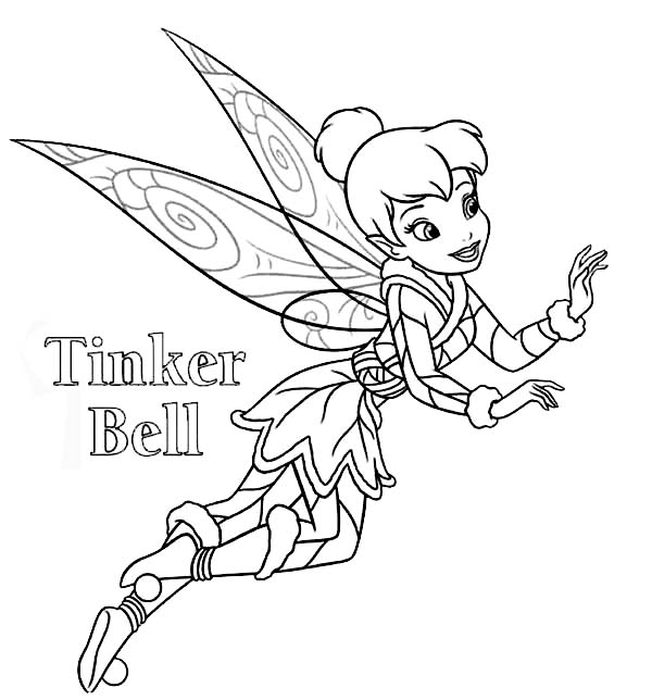 600x644 Disney Fairies Tinkerbell Coloring Page