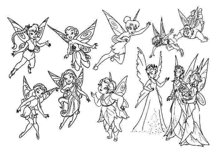 694x491 Print Tinkerbell And Friends Coloring Pages For Girls Or Download