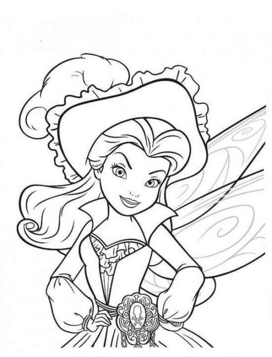 550x722 Printable Disney's The Tinkerbell Pirate Fairy Coloring Pages (14