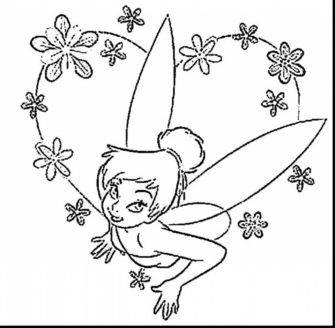1404x1375 Beautiful Disney Tinkerbell Coloring Pages Printable With Color