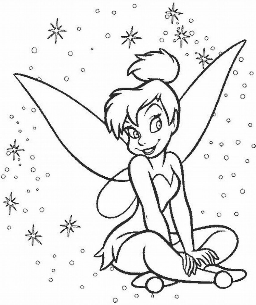 858x1024 Free Printable Tinkerbell Coloring Pages For Kids Within Color