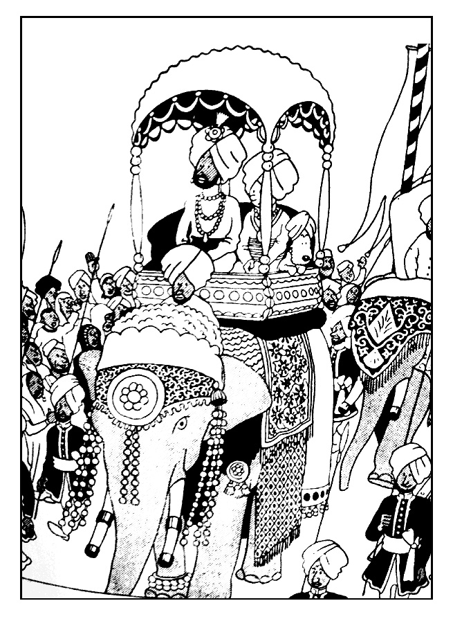 655x907 Tintin On A Elephant